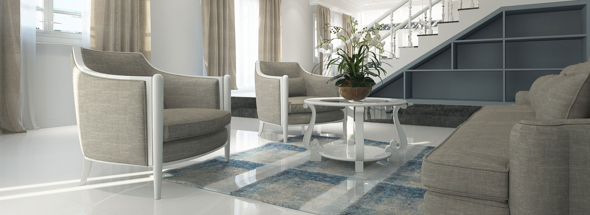March's Flooring & Design also offers area rugs and wallpaper to complement your home.